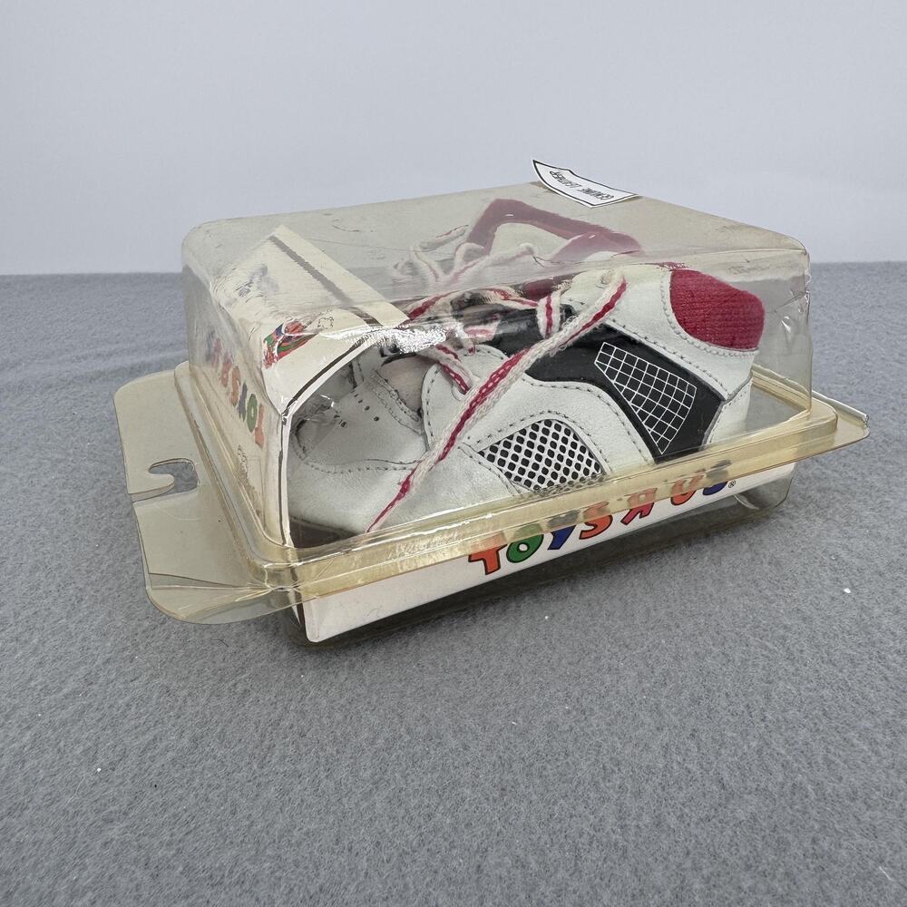 Vintage Toys R Us Shoes Toddler Boys Size‎ 3 White Red Leather Soft Sole